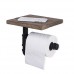 Rustic State Industrial Pipe Design Toilet Paper Holder Bathroom Shelf Sturdy Iron and Reclaimed Wood Walnut - B076JMX7NC